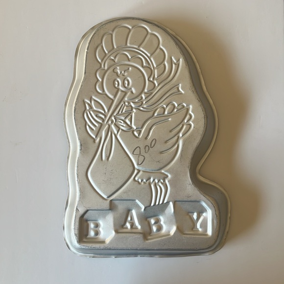Large Vintage Baby Shower Stork Cake Pan Amscan - Picture 2 of 2